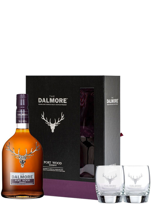 Dalmore Port Wood Reserve Glasses Gift Set Highland Single Malt Scotch Whisky Distillery Bottling 70 CL